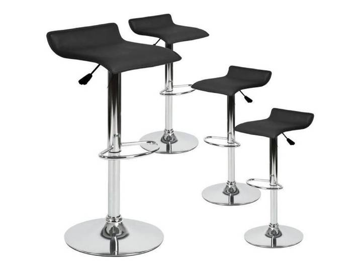 Terry - Lot de 4 Tabourets de Bar Noirs