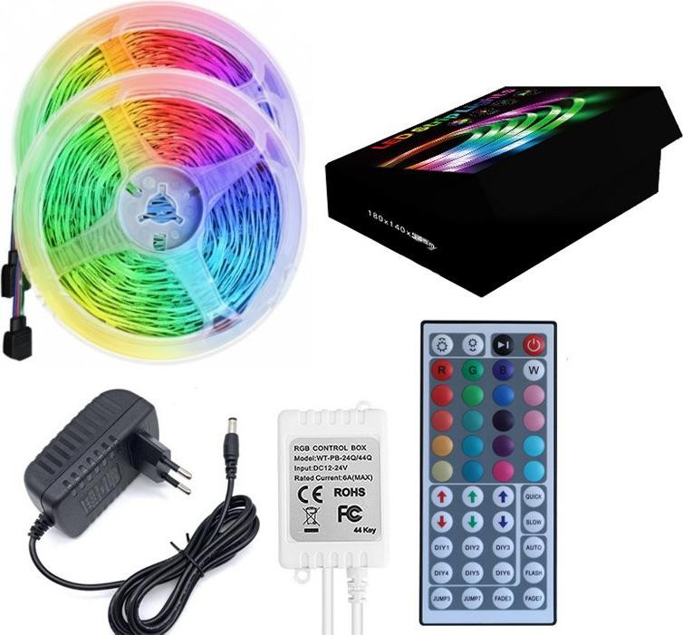 INF LED Strip Verlichtingskit van 10 meter met afstandsbediening en voeding