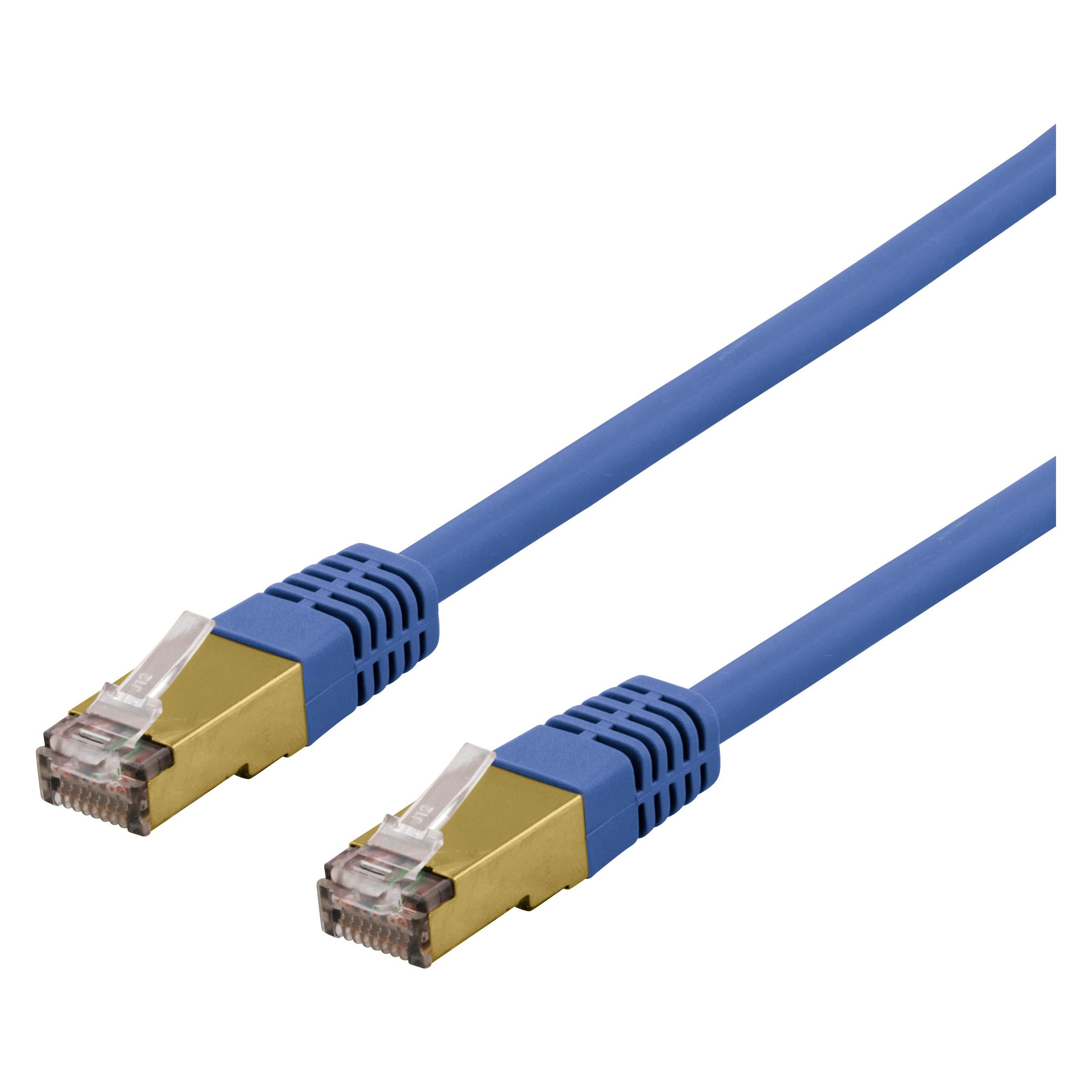Deltaco S/FTP Cat6a patch cable delta cert LSZH 2m blue (CAT6a, 2 m) (SFTP-62BAH)