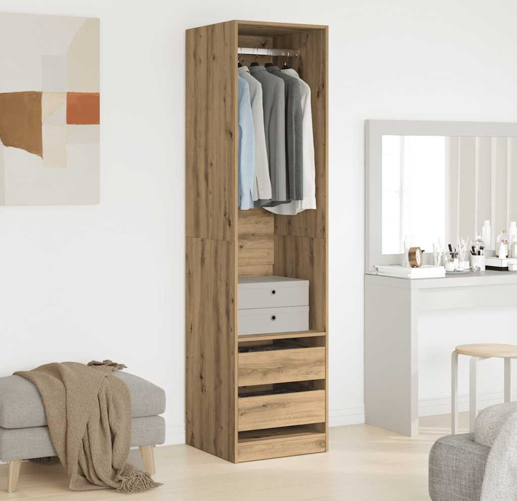Marlow Home Co. Audriella Manufactured Wood Wardrobe Artisan Oak 50cm W X 50cm D