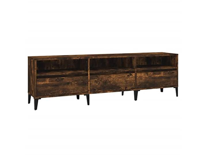 KGFHERENB TV-Schrank Lowboard Räuchereiche 150x30x44,5 cm Holzwerkstoff Stabiles Fernsehmöbel für Wohnzimmer und Gästezimmer mit offenen Fächern für Konsolen sowie Zubehör.