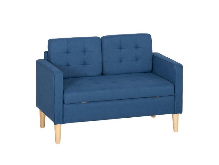 FELIXLEO Sitzbank Zweisitzer-Sofa mit Stauraum 117x62 cm Blau (1-St)