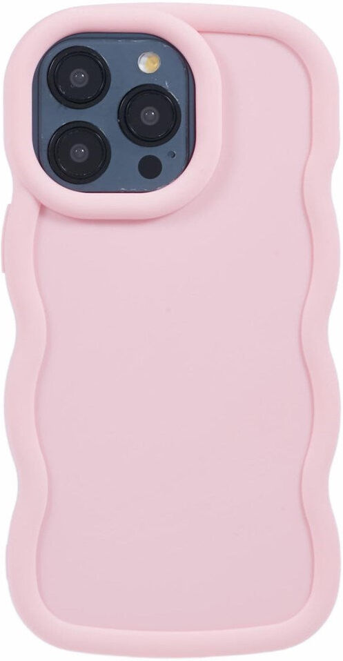 EIDERWOOD iPhone 12 / 12 Pro Fleksibelt Plastik Wavy Mobil Cover - Lyserød