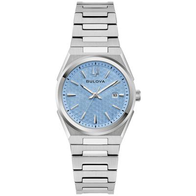Quarzuhr BULOVA "Classic", silber (goldfarben, blau, blau), Armbanduhren, Damen, silberfarben, Quarzuhr, Armbanduhr, Damenuhr, Edelstahlarmband, analog, Big Date