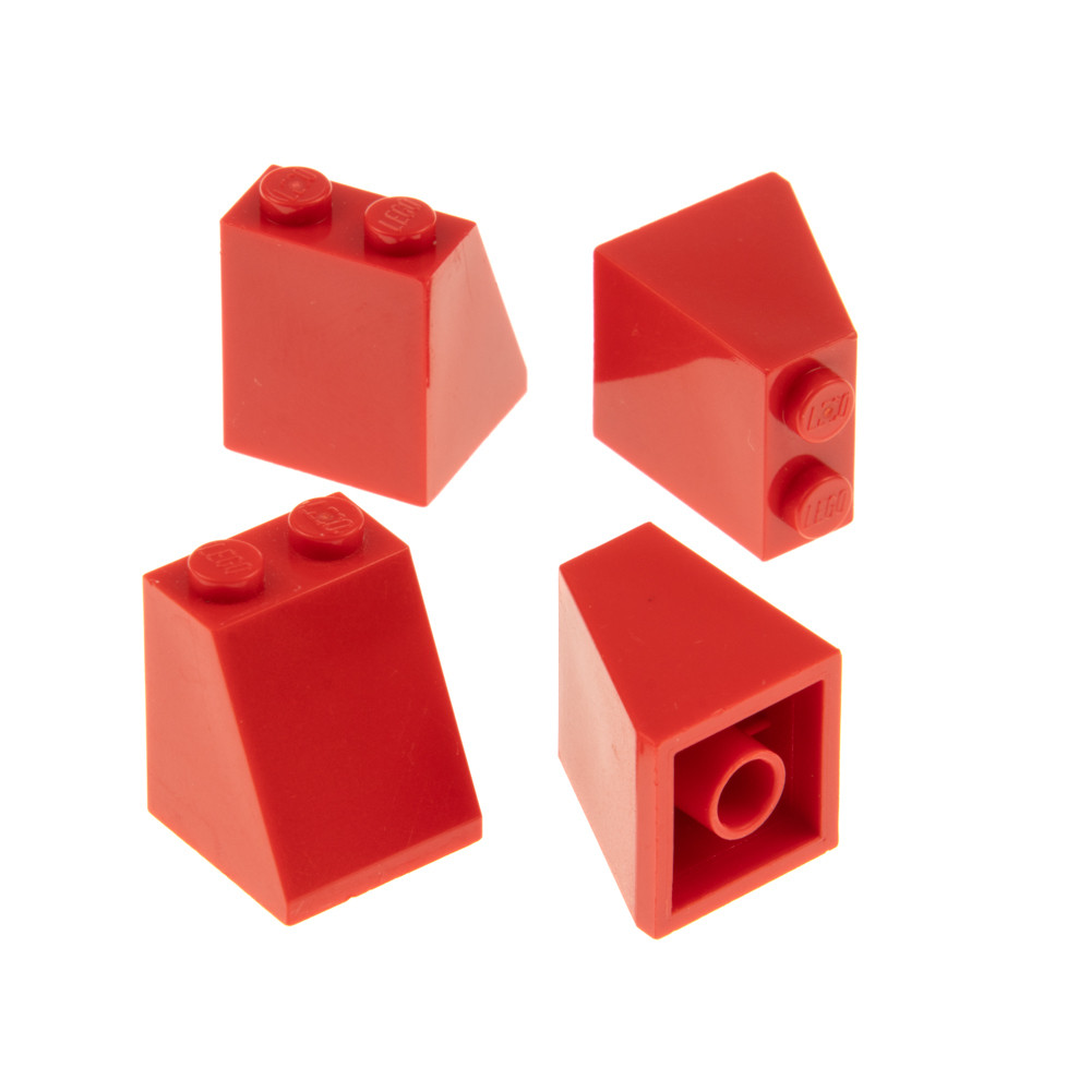 Lego Dachstein 65° 2x2x2 rode schuine steen 4x set