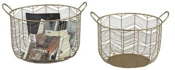 Sterling Elk Home Tuckernuck Brass Metal 19 Inch Wide Basket