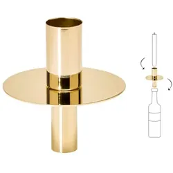 EDZARD Flaschenkerzenhalter (Höhe 8 cm), Edelstahl vernickelt, goldfarben