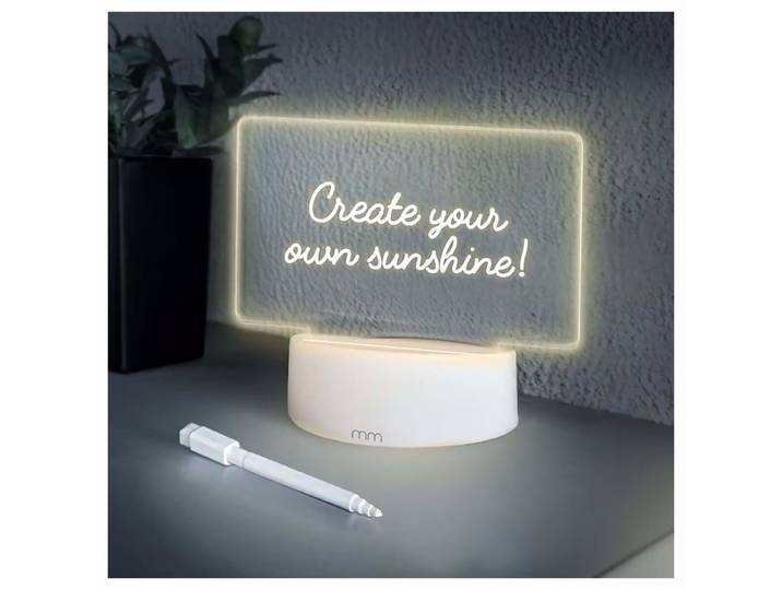 Mikamax mm - LED Message Board Beschreibbare Tafel mit LED-Beleuchtung – Tageslichtlampe/Lichttherapielampe – weiss