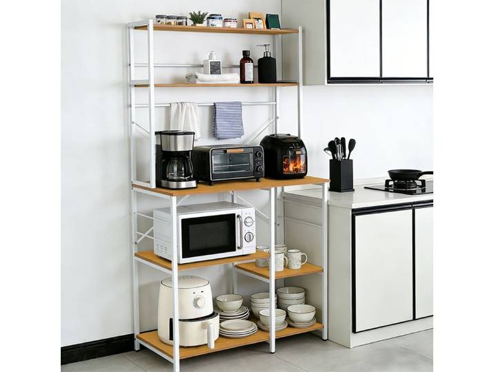 XJING Étagère de cuisine-Support pour four à micro-Ondes-étagère de rangement style industriel-Étagère-5 niveaux 40x90x168cm
