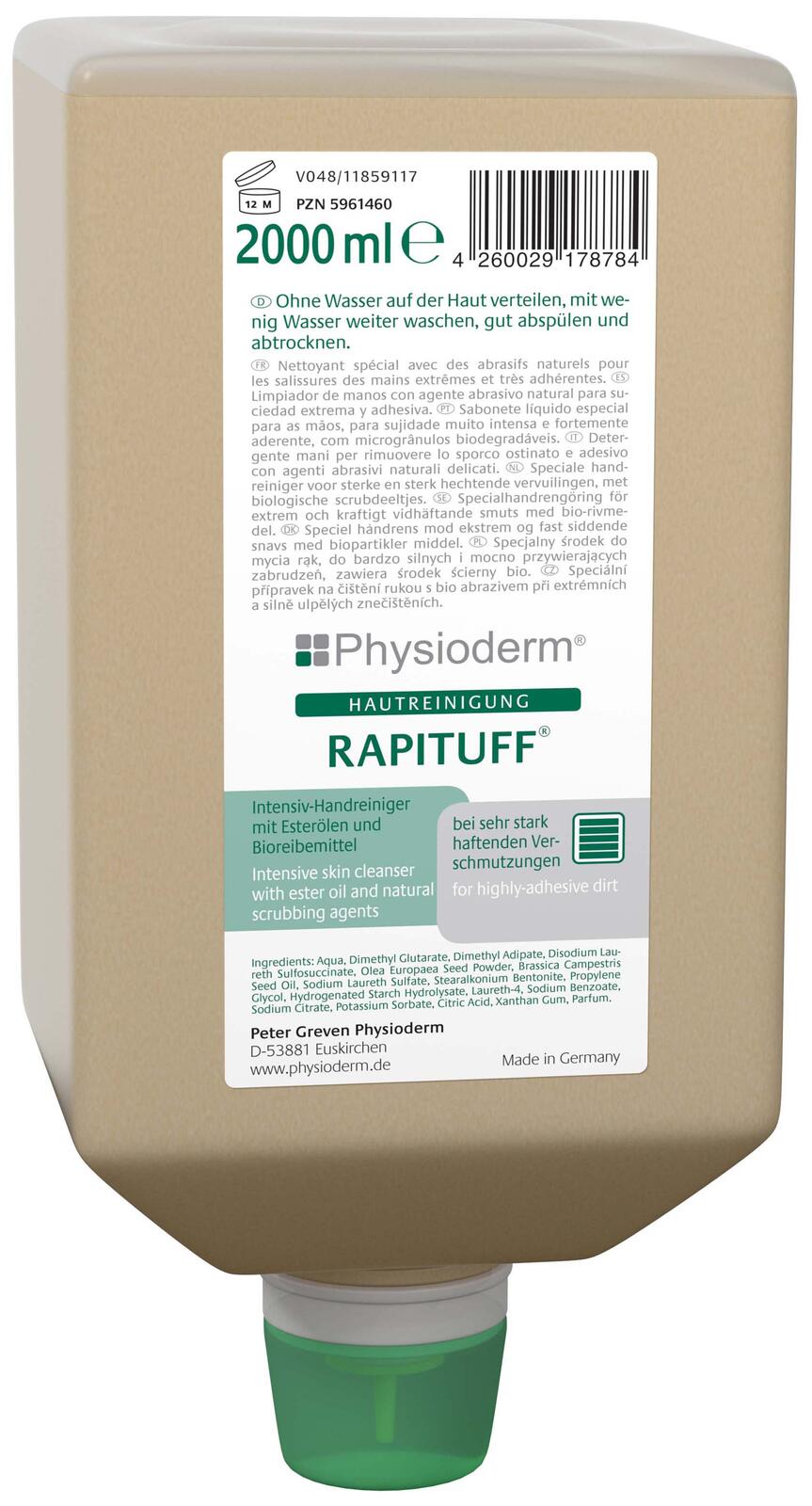Physioderm® RAPITUFF® Handreiniger 2,0 l 14125016