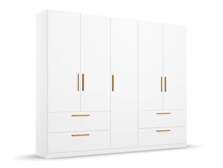 Rauch Drehtürenschrank Skandi 5-türig mit vier Schubladen - 226x54x210cm - braun -
