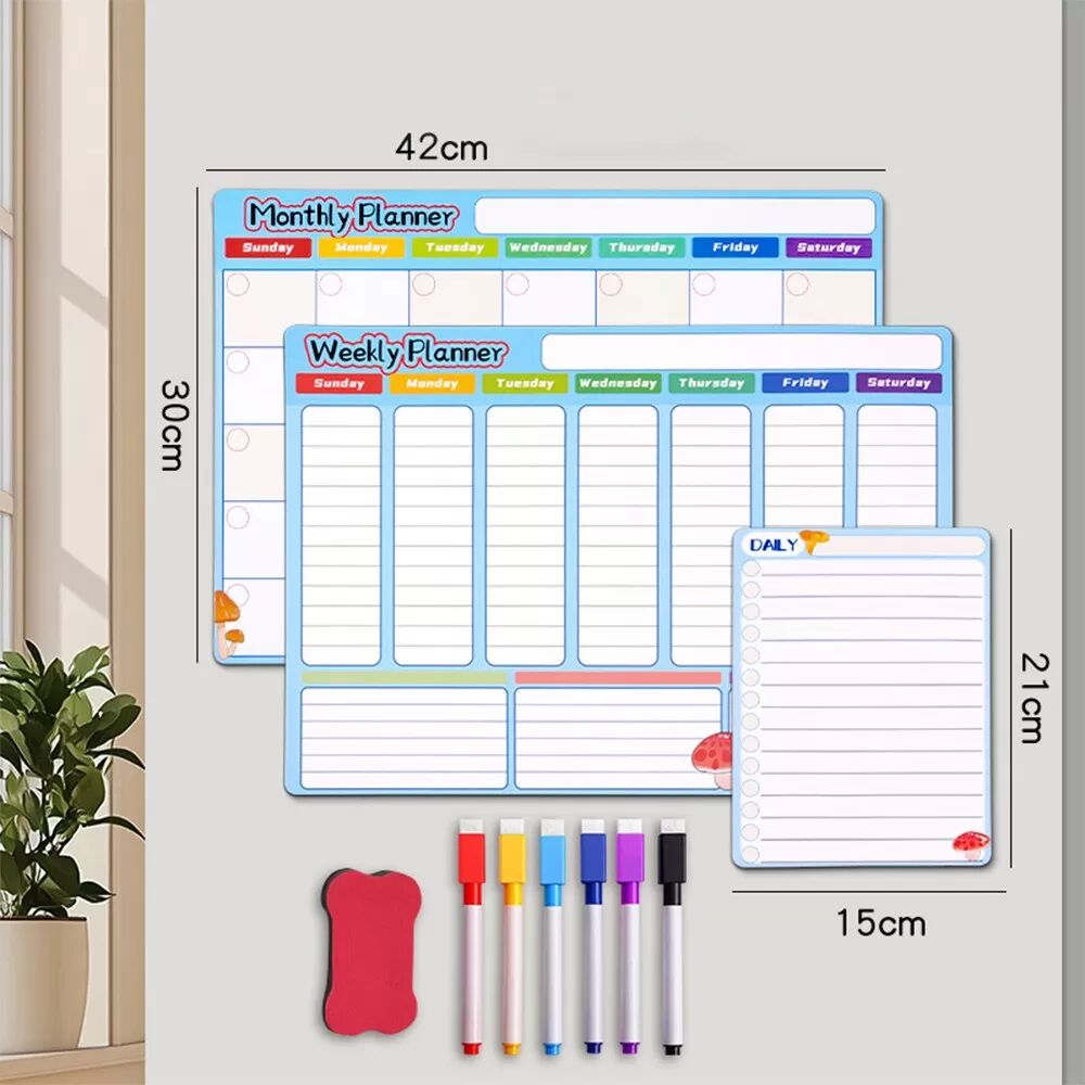 INF Calendrier Magnétique pour Réfrigérateur - Ensemble de Planification: Tableau Blanc Réutilisable pour Maison & Bureau