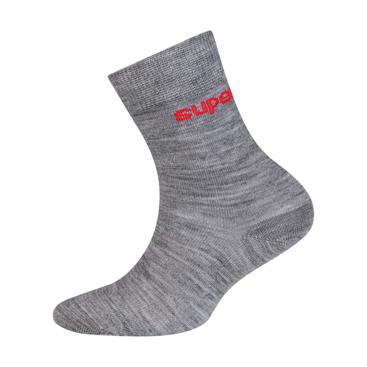 Super.Natural Kids ALL DAY Socks 2-PACK cashmere grey melange/high risk red (91F) 23-26 SNA00164091F2326