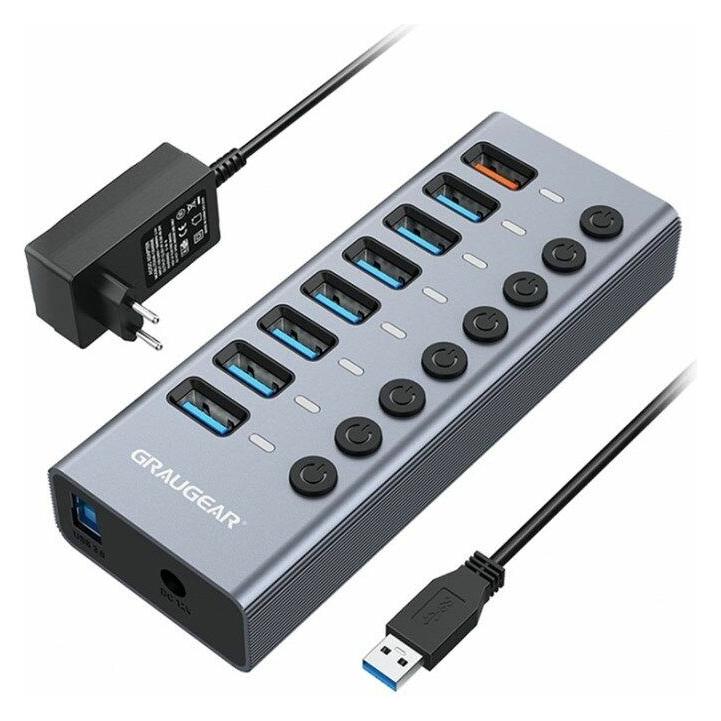 Graugear G-HUB71-A (USB-A, 8 Ports) (G-HUB71-A)