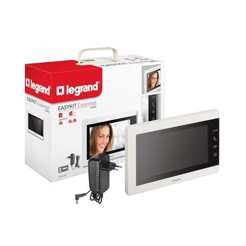 Legrand EasyKit Essential Video Interface met 7 inch hoogglans kleurenmonitor en sensorknoppen, wit, 363220