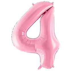 Folienballon Zahl 4 rosa