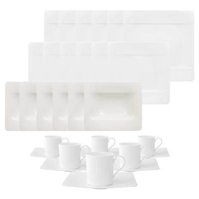 Geschirr-Set VILLEROY & BOCH "Kombiservice Modern Grace 30er Set weiß", weiß, 30, Porzellan, Geschirr-Sets, Geschirr-Set, Spülmaschinengeeignet, Mikrowellenfest