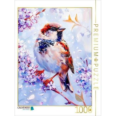 CALVENDO Puzzle Einheimischer Singvogel Haussperling Malerei | 1000 Teile Lege-Größe 64x48cm Foto-Puzzle für glückliche Stunden