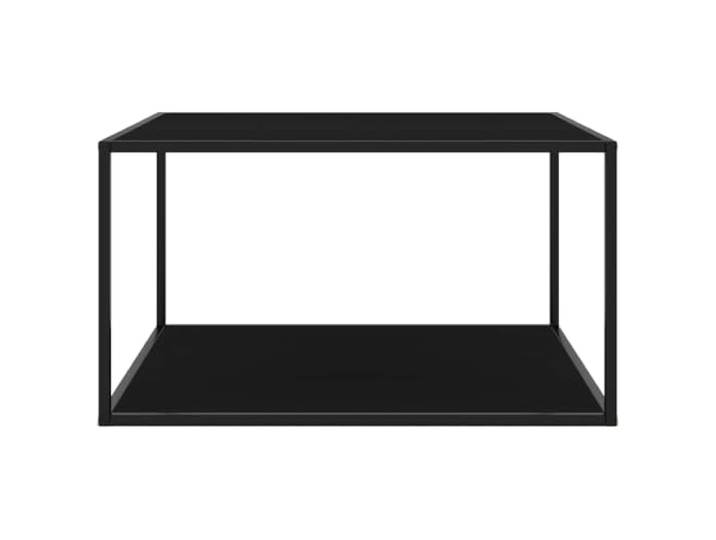 KKgypkn Couchtisch Schwarz Gehärtetes Glas 90x90x50 cm Pulverbeschichteter Stahl, Langlebig, Leicht zu Reinigen, Modernes Design für Wohnzimmer