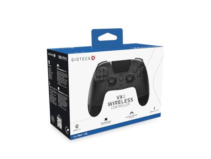 Gioteck - Manette sans fil premium bluetooth VX4 Noir pour PS4 et PC
