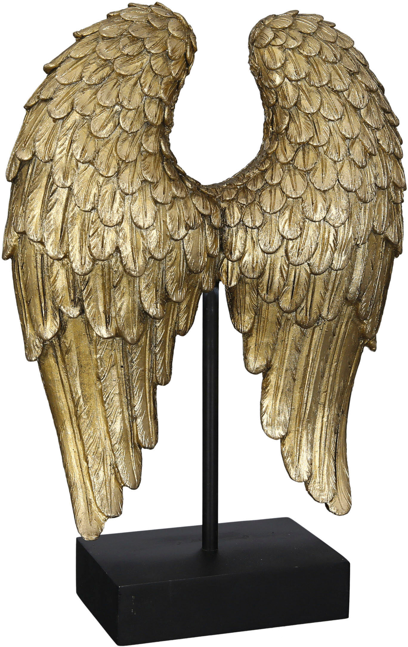 Wanddekoobjekt CASABLANCA BY GILDE "Skulptur "Wing", gold (goldfarben), B:21cm H:30cm T:8cm, Wanddekoobjekte, Wanddekoobjekt goldfarben B/H/T: 21cm x 30cm x 8cm