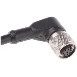 RS PRO M12 Connector Female Angled,8W, 5m, Elektronikkabel + Stecker, Schwarz