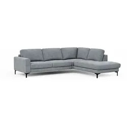CASEDO Ecksofa Alicante Stoff Grau Zinkfarben