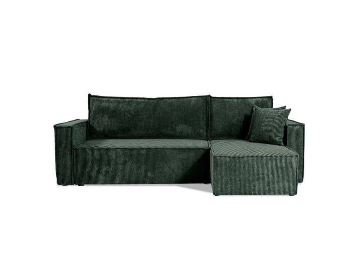 Petits-meubles Ecksofa Ezekiel 3 Sitzplätze Tannengrün, Grün, Holz, 236x145 cm, Wohnzimmer, Sofas & Couches, Wohnlandschaften, Ecksofas