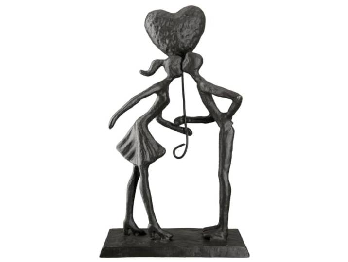Casablanca Statue Couple Couple Amoureux\, Fer Brun 22 cm Un joli symbole de complicité amoureuse. Elle trouve facilement sa place au salon en chambre ou au bureau.