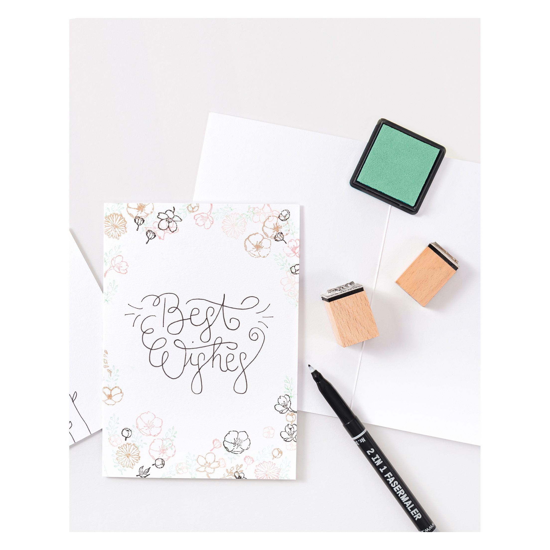 Folia Briefkarte DIN A6 hoch doppelt weiss (25 Stk.) (8759)