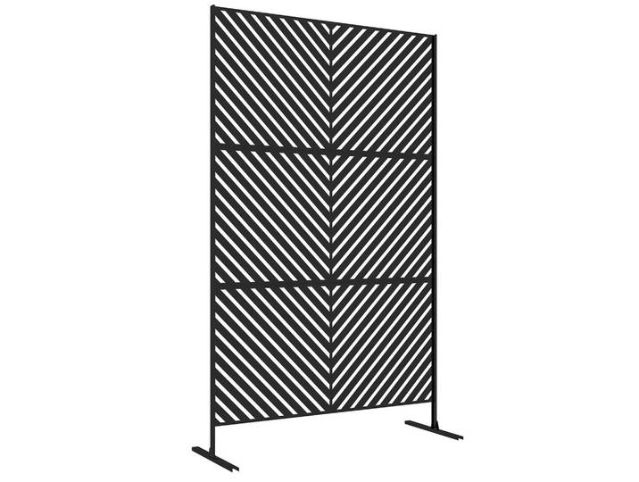 Outsunny Gartensichtschutz, Stahl, Schwarz, Metall, 45x198 cm, Sonnenschutz, Sichtschutz