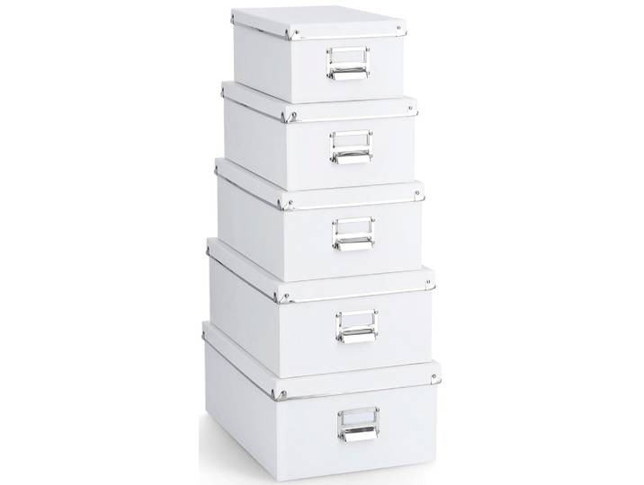 Aufbewahrungsbox ZELLER PRESENT, weiß, Pappe, Aufbewahrungsboxen, Aufbewahrungsbox, (5-tlg.)