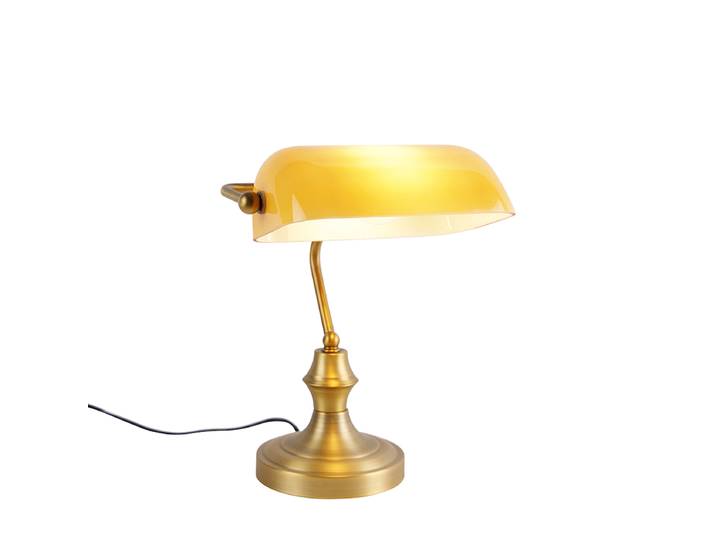 Lampe de banquier intelligente bronze avec verre ambré incl. WiFi