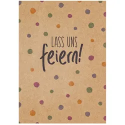 Home Fashion, Grußkarte "Lass uns feiern!", Grußkarte mit Umschlag zum Beschreiben, 1 Stück pro Pack