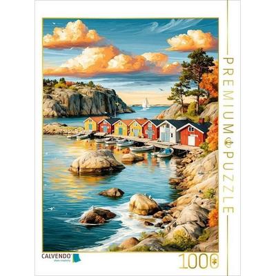 CALVENDO Puzzle Die bunten Häuser von Smögen | 1000 Teile Lege-Größe 64x48cm Foto-Puzzle für glückliche Stunden