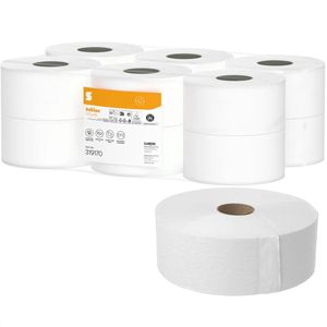 Satino Toilettenpapier HiCycle, 317580, CF2, 2-lagig, Mini Jumbo, Recyclingpapier, 720 Blatt, 12 Rollen