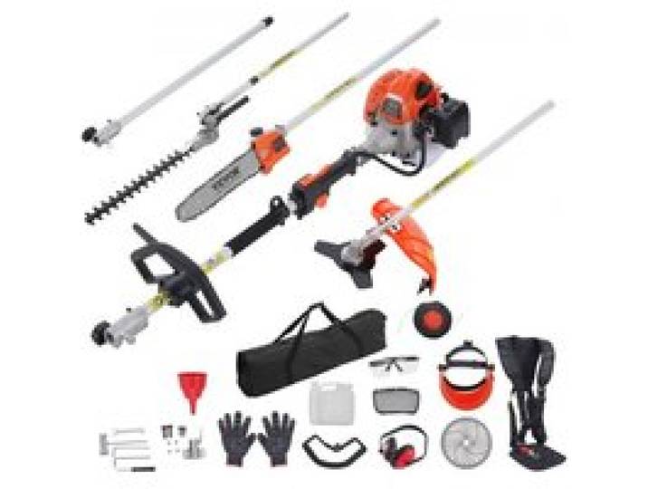VEVOR 6-in-1 Heckentrimmer Benzin-Heckenschere 52CC Langstielheckenschere