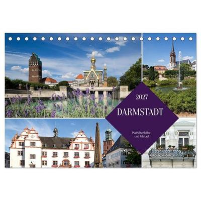 Darmstadt - Mathildenhöhe und Altstadt (Tischkalender 2027 DIN A5 quer), CALVENDO Monatskalender