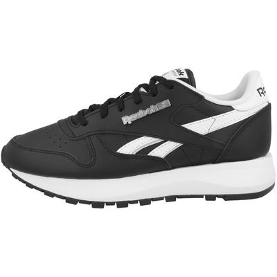 Sneaker REEBOK "Reebok Classic Leather SP Sneaker low Damen Schuhe", Damen, Gr. 39, schwarz-weiß (schwarz), Leder, Schuhe Sneaker, Applikationen