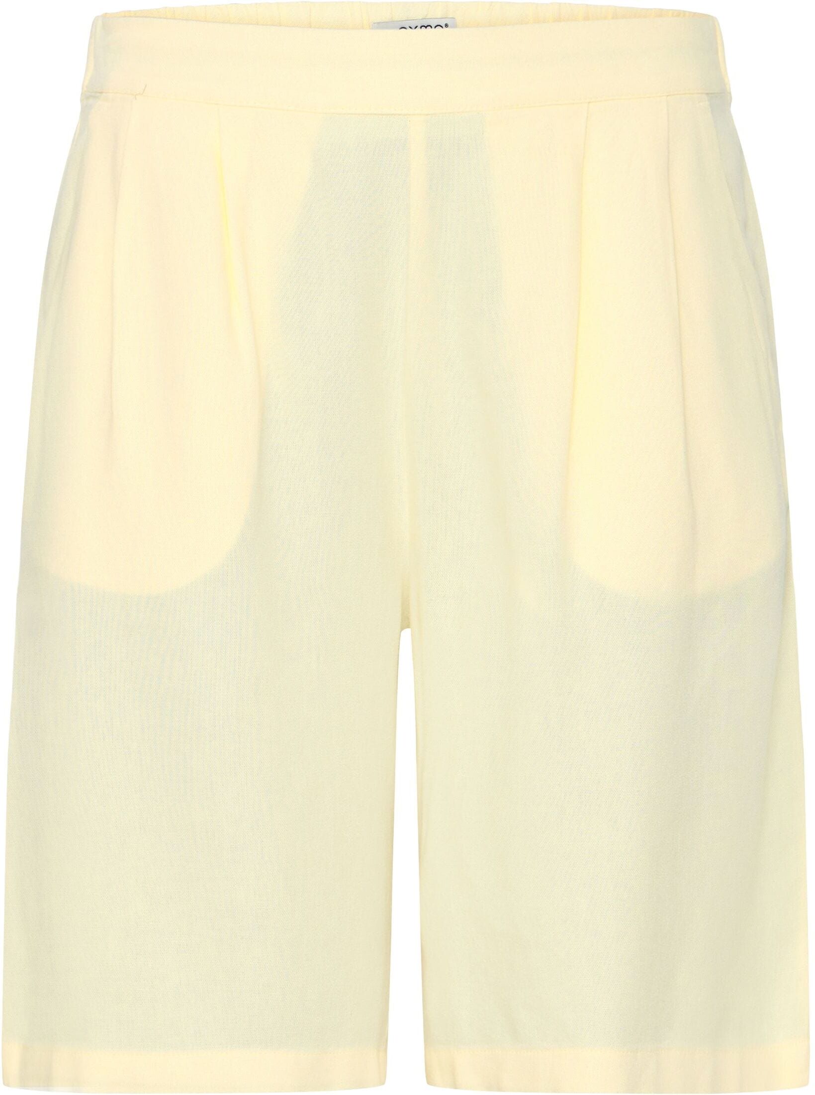 Leinenhose OXMO "Leinenhose OXNInna Linen Mix Bermuda", Damen, Gr. 34, N-Gr, gelb (flan), Obermaterial: 80% Viskose LENZING LenzingCV. 20% Leinen LI., Hosen Leinenhose