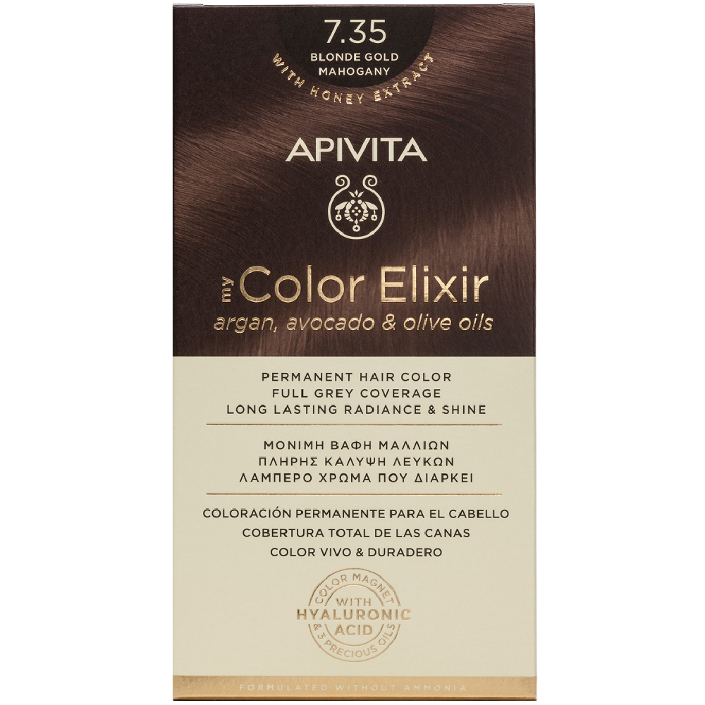 Apivita My Color Elixir Permanent Hair Color 1&nbsp;un. 7.35 Mahogany Gold Blond