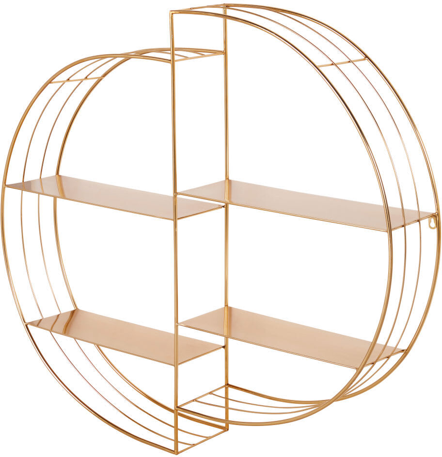 Maisons du Monde Etagère ronde en fer forgé doré Doré 99x90x17cm