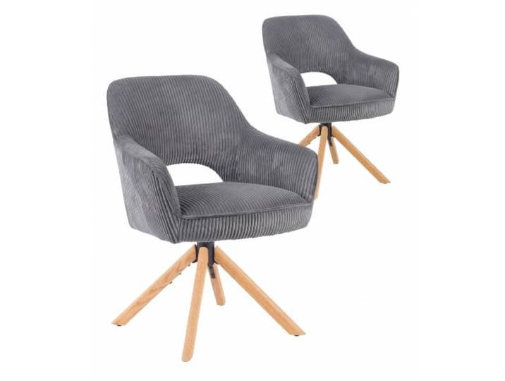 DUBI Möbel Esszimmerstuhl 31105-1B02/2B01 (Nicht höhenverstellbar, Cord Grau)