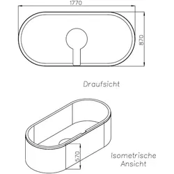 Neuesbad Wannenträger für Kaldewei Mega Duo Oval Nr.184 180x90 oval SW14599