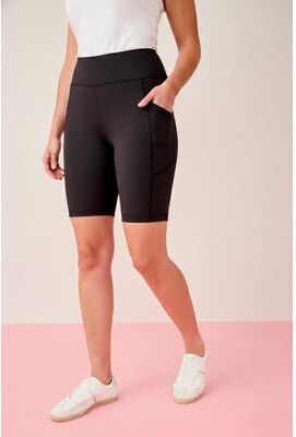 Plus Size Women's Plus Size Soft Sculpt Pull-On Side-Pocket Bike Shorts by Roaman's in Black (Size 6X)