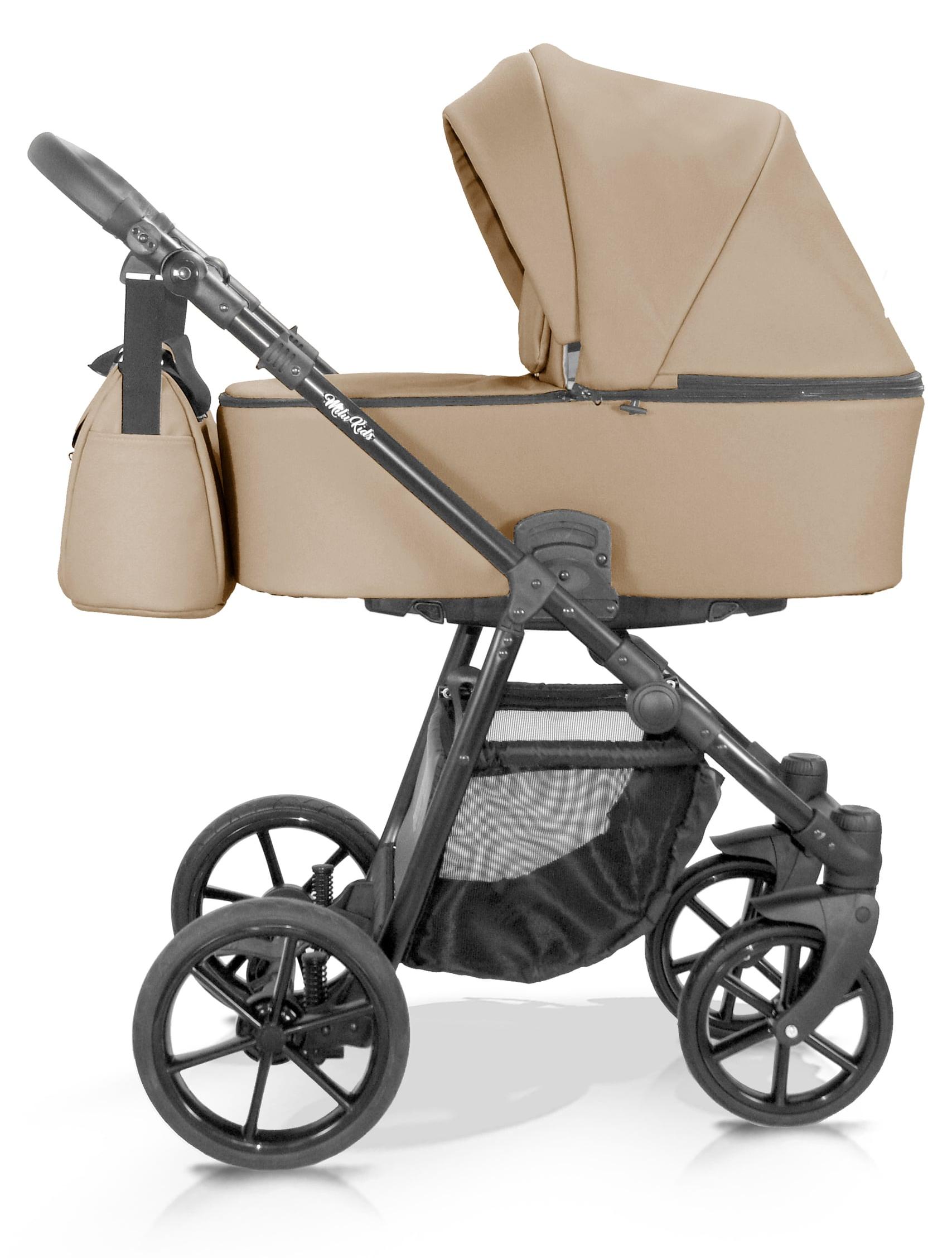 Milukids Risso 3-in-1 Kombikinderwagen Schwarz mit Babyschale (RIS-07)