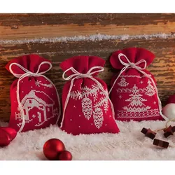 Geschenksäckchen "Weihnacht Rot/Weiß", 3er-Set