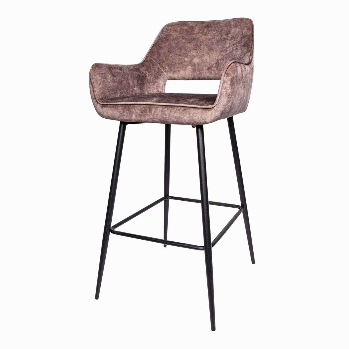 PTMD Fallon Velvet Barstoel - Bruin