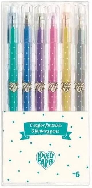6 stylos gel pailletés - Djeco