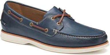 Johnston & Murphy Monaco 2 Eye Boat Shoe - Mens 8.5 Navy Oxford Medium